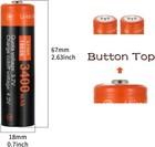 Universal Smart 2 Slots 18650 Battery Charger Set 4 Pack 3400 Mah Rechargeabl   