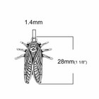 Cicada Charms 28mm Antiqued Silver Plated Pendants C0957 - 10  20 Or 50pcs