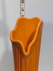 Vintage Le Smith Vase Bittersweet Orange Swung Glass 20 Inches Tall Mid-century