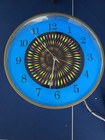 Vintage Retro Rare Stunning Psychedelic Blue Electric Clock