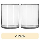 8 Inch Clear Glass Cylinder Vase 2 Pack Wide Floral Display Home Decor New