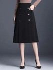 Slimming High Waist A-line Midi Skirt For Plus Size Women Summer Style Korea
