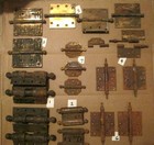 Antique Door Hinge Lot  17 Pieces  Assorted