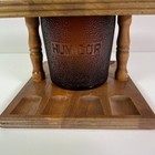 Vintage Dun-rite Wood 8-slot Pipe Stand Rack Amber Glass Humidor Jar For Tobacco