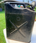 Vtg Usmc Military 5 Gallon Metal Gas Can Black Jerry Can W flexible Cap Spout