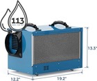 Alorair 113 Pints Commercial Crawl Space   Basement Dehumidifier  Compact Blue