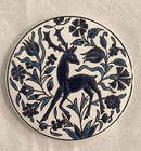 Set Of 2 Vintage Greek Nassos Keramik Handmade Tile Coasters Blue And Green
