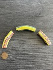 Set 3 Antique   Vintage Venetian Glass Striped   Millefiori    elbow    Trade Beads