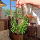 Irish Celtic Harp Acrylic Suncatcher  Shamrock Lucky Clover Window Hanging