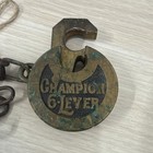 Miller Champion 6 Lever Brass Padlock W  Chain   Key  Rusted
