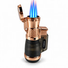 3pctriple Torch Butane Lighter Windproof Refillable Adjustable Flame Jet Lighter