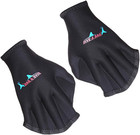 Swimming Aquatic Webbed Gloves Black Aqua Water Training Water Resistance Fit Aq