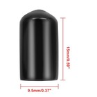 Bonsicoky 24 Pcs Round Rubber End Caps  3 8   9 5mm  Id Vinyl Flexible Black