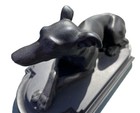 Antique Rare  Berlin Iron Reclining Greyhound On Base  19thc