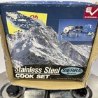 Evernew Camping Cookware Sierra Set 9-piece Stainless Steel With Carry Bag