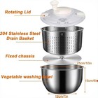 6l Stainless Steel Salad Spinner  Vegetable Spinner  Lettuce Spinnerfruit Washer