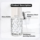 2 Pack 12 Oz Glass Soap Dispenser With Stainless Steel Pump Refillable Liquid Ha