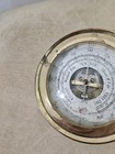 Rare Vintage Solid Brass Wall Mount Ship French Barometer With An India Case 