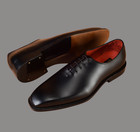 Handmade Whole-cut Oxford For Mens Black Dress Shoes Pure Handcrafted Leather