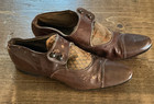 Antique Brown Leather   Canvas Woman   s Flat Shoes