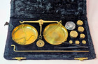 Brass Jewelry Balance Scale With Velvet Box   Complete Weight