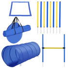 4pc Obstacle Dog Agility Training Course Kit Backyard Competitive Equipment- Blu