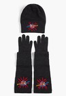 Dolce   Gabbana Set Embroidered Loves London Gray Wool Beanie Scarf And Gloves