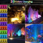 Rgb Underwater Pond Lights  20 Colors Dimmable Submersible Led Fountain Lights W