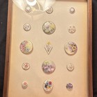 Vintage Ceramic Floral Buttons Set  