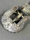 Vintage Phoenix Mfg  Sterling Silver Overlay Western Small Belt Buckle 3 Parts