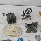 Vintage Junk Drawer Lot Unique Collectibles Belt Buckles Bell Souvenir Spoons