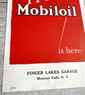 Advertisement Card The New Mobiloil Is Here Finger Lakes Garage Montour Falls ny