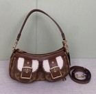 Ashton Baguette Bag In Signature Canvas Tan natural Cy658 Outlet New