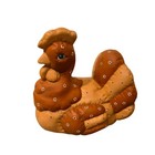 Vintage Ceramic Hen Chicken Decor Hand Painted Country Folk Art Floral Polka Dot