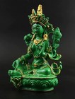 Coloreful Tibetan Green Tara Buddha Resin Statue