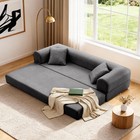 78 5  Convertible Sofa Bed modern Faux Leather Sofa Pull Out Folding Floor Couch