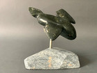 Inuit Art Eskimo Carving Daniel Ohiktook Whale On Base   90151  1996
