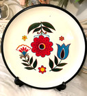 Vtg Retro Mcm White Floral Flower Power Plastic Serving Tray Japan 12 75  X 1 2 