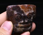 5cm Chinese Liangzhu Culture Old Jade Carved Beast Face Pattern Amulet Pendant