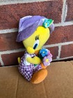Rare Vtg Tweety Bird Plush 7    Warner Bros Spring Easter Flowers Hat Looney Tunes