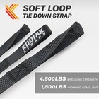 6 Pack 1  X 12  Soft Loop Tie Down Straps 4500lbs -black -for Motorcycle atv   