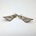 Jerry T  Nelson Navajo Signed Sterling Silver Turquoise Channel Inlay Earrings