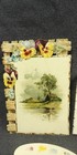 8 Victorian Card Embossed Die Cut Artist Palette Picture Flower Merit Litho C90