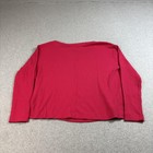 Aspen Shirt Womens Large Pink Waffle Knit V Neck Long Sleeve Boxy Comfortable