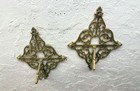 2 Vintage Ornate Brass Filigree Wall Shelf Brackets