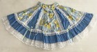 Vtg Square Dancing Outfit Size M Skirt Blue Floral Fun Fancy Originals Yellow