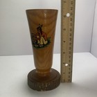 Vintage Native American Wood Souvenir Vase  6 3    Tall