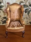 Dollhouse Miniature Vintage Bespaq Floral Wingback Armchair 1 12 Scale