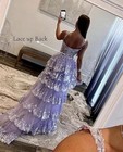 Red Sequin Layered Ruffle Lace Prom Dress Sweetheart Lace-up Back Size 8 Women   s