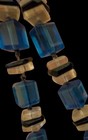 Antique Art Deco Czech Bohemian Blue Art Glass Beads Necklace 1940 s Unusual 